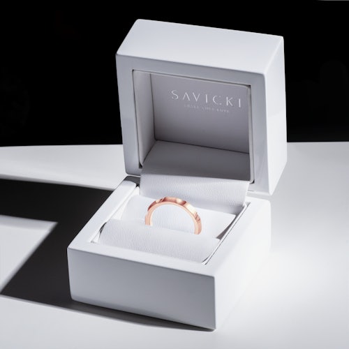 Obrączki partnerskie Sign of Love®: różowe złoto, półokrągłe 3,5mm